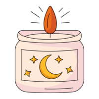 ardiente vela. decorativo cera velas para místico día festivo. plano sencillo elemento, color ilustración. para logo, pegatina, imprimir, web diseño, scrapbooking png