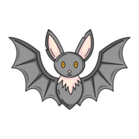 murciélago, tradicional Víspera de Todos los Santos místico símbolo, volador salvaje animal. plano sencillo elemento, color ilustración. para logo, pegatina, imprimir, web diseño, scrapbooking png