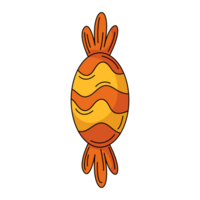 caramelo en un envoltura. tradicional Víspera de Todos los Santos dulce alimento. plano sencillo elemento, color ilustración. para logo, pegatina, imprimir, web diseño, scrapbooking png
