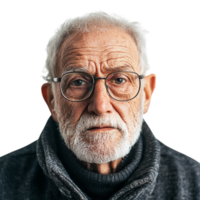 An older man with glasses and a beard png
