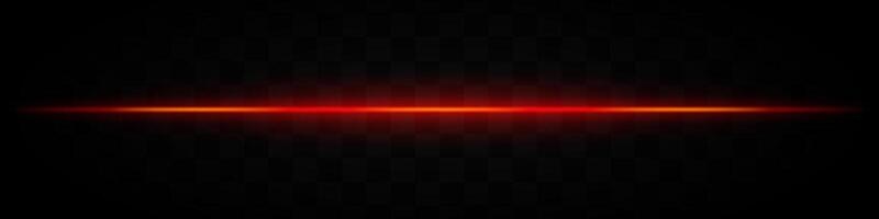 Red light beam. A sharp horizontal purple beam with a bright center, fading into darkness on both sides. Ideal for sci-fi designs, light transitions, or futuristic effects. vector