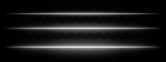 White light beams. Three horizontal red and orange glowing beams with a bright center and fading edges on a dark background. Suitable for futuristic, sci-fi, or tech-themed designs. vector