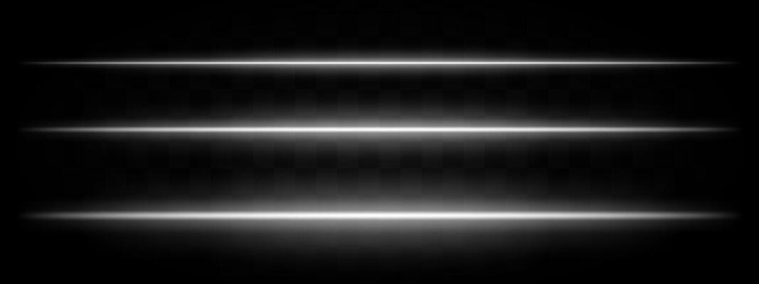 White light beams. Three horizontal red and orange glowing beams with a bright center and fading edges on a dark background. Suitable for futuristic, sci-fi, or tech-themed designs.