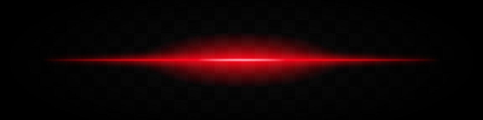 Red horizontal light beam isolated on transparent background. Intense glowing effect with smooth gradient and soft edges. Ideal for futuristic designs, digital graphics, and sci-fi themes.