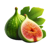 Ripe Red Fruit with Green Leaf and Water Droplet png