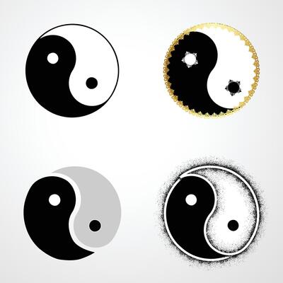 Yin Yang Icon Set Design.