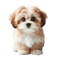 Charming Fluffy White Dog in Colorful Setting png