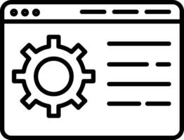 A black and white icon of a gearwheel vector