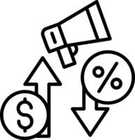 A dollar sign and a megaphone are next to a dollar sign vector