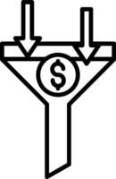 A funnel with a dollar sign on it vector