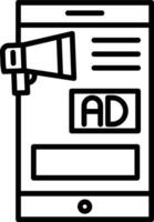 An ad on a phone with a megaphone vector