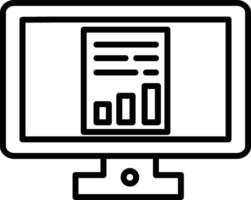A computer monitor with a chart on it vector