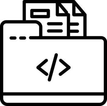 Coding Folder Illustration Icon vector