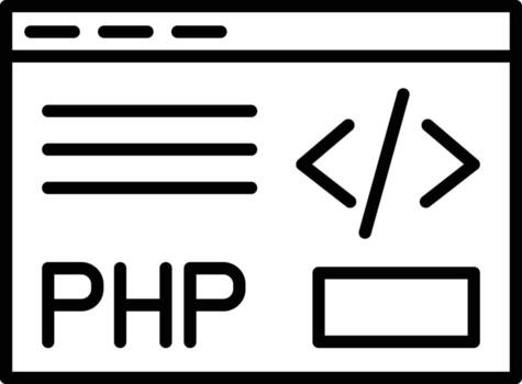 PHP Coding Illustration Icon vector