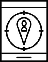 A map pin icon on a smartphone vector