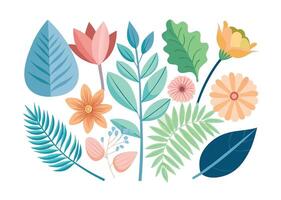 Handmade Illustrated Vectorize Leaf and Floral Pot Design Element for pattern or other design vector