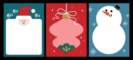 flat design element merry christmas day and happy new year 25 december greeting card collection vector