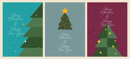element merry christmas day and happy new year 25 december greeting card flat design collection set vector