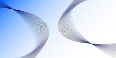 Abstract blue and white background with curved lines vector