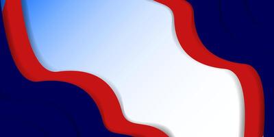 A red and blue background with a white shape vector