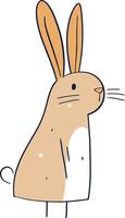 Cute Minimalist Cartoon Bunny Rabbit with Long Ears and Simple Design vector