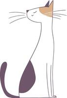 Minimalist Illustration of a Sitting Cat with a Proud Expression vector