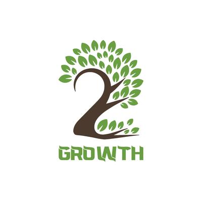 Stylized Tree Logo with Number 2 Symbol of Growth and Sustainability for Modern Businesses
