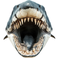 Megalodon Fossil Front View for Educational Use Transparent Background. png