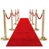 Red carpet with gold poles and rope barriers png