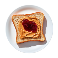 A piece of toast with peanut butter and jelly png