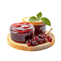 un' marmellata vaso con frutti di bosco e un' fetta di pane png