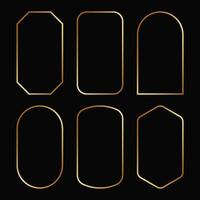Golden geometric frames in art deco luxury style vector