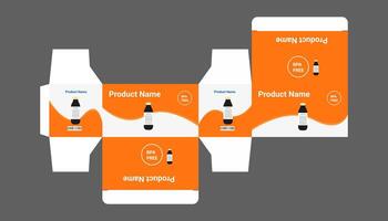 a box with an orange and white design vector