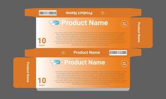 two orange boxes with the name product name on them vector
