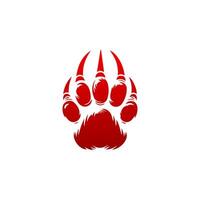 A red paw print on a white background vector