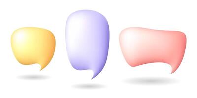 3D speech color bubbles isolated on white background vector