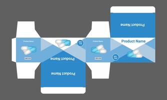 a box with a blue and white design vector