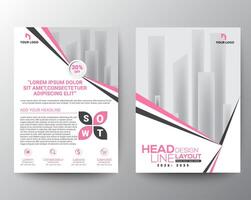 a pink and black brochure template with a modern design vector