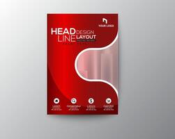a red brochure template with a white background vector