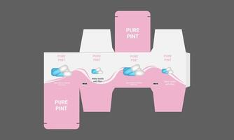 a box with a pink and white design vector