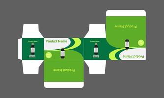 a green and white box with a bottle inside vector