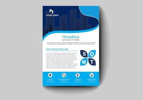 a business brochure template with a blue background vector