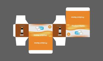 a box with a bottle of toothpaste on it vector