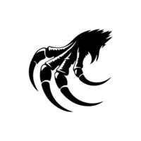 A black and white illustration of a claw hand vector