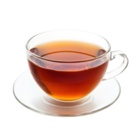 A cup of tea is shown on a saucer png