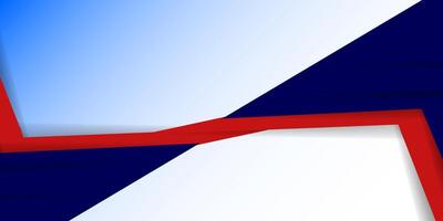 A red, white and blue background with a red arrow vector