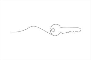 a key is drawn in a continuous line on a white background vector