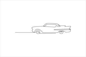a car drawn in one line on a white background vector