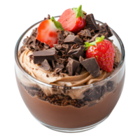 A dessert with chocolate and strawberries png