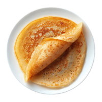 A plate with two pancakes on it png